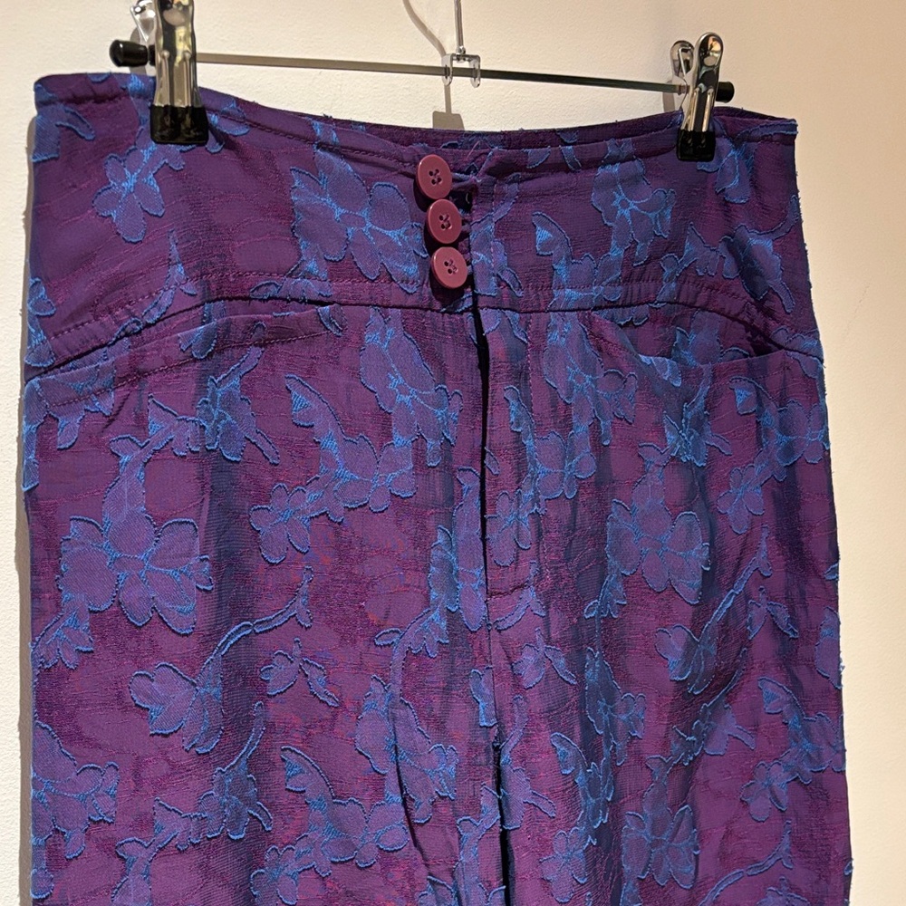 Vintage Floral Purple and Blue Pants